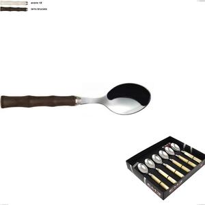 6-Piece Eme Acqua Coffee Spoon Set, Polished 18/10 AISI 304 Stainless Steel with Acrylic Handle