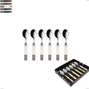 Showcase Pack 6 Pieces Aria Coffee Spoon, 18/10 AISI304 Coloured Stainless Steel