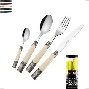 Cylinder Pack 24 Pieces Aria Cutlery, Coloured Stainless Steel 18/10 AISI304