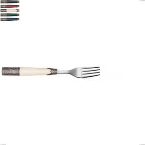 Aria Table Fork, 18/10 AISI304 Coloured Stainless Steel, 205 mm Dimensions, Acrylic and Metal Handle