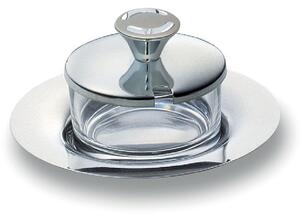 Round Stainless Steel Cheese Dish ALEX 10x10xh12 cm in polished steel 10x10xh9 cm