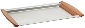 Rectangular Tray ALLURE 23x33 cm in 18/10 Satin Stainless Steel with Wooden Handles