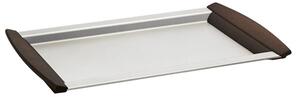 Rectangular Tray ALLURE 23x33 cm in Polished 18/10 Stainless Steel with Weng� Wood Handles