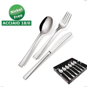 6-Piece Ambassador 18/0 Nickel-Free Cutlery Showcase, (Stainless Steel 18/0) Nickel-Free, 2 mm Thickness