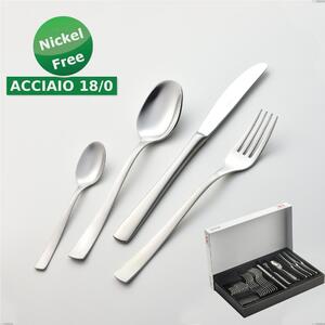 30-Piece Economy Cutlery Set Alfa Satinata 18/0 Nickel Free, (Stainless Steel 18/0) Nickel Free, 2 mm Thickness