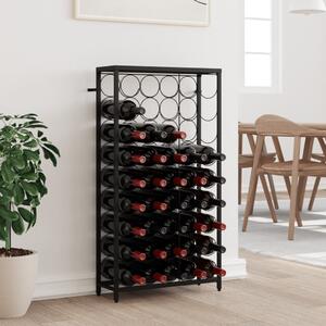 Wine Rack for 45 Bottles Black 54x18x100 cm Wrought Iron