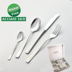 24-Piece Alfa Satinata 18/0 Nickel-Free Cutlery Set, Stainless Steel 18/0, 2 mm Thickness