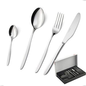 30-Piece Panoramic Cutlery Set Armonia, Polished AISI 304 Stainless Steel, 3 mm Thickness