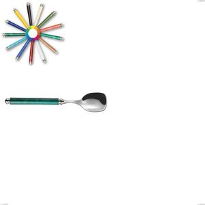 Arcadia Ice Cream Spoon, 18/10 AISI 304 Polished Stainless Steel with Acrylic Handle and Double Ring, Length 142 mm