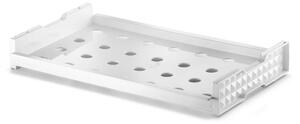 Unbreakable and Stackable Transparent Tray with Circular Holes � 28 mm for Contract Use in Tritan 53x32.5xh7.5 cm White Colour Giravolta