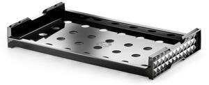 Unbreakable and Stackable Transparent Tray with Circular Holes � 28 mm for Contract Use in Tritan 53x32.5xh7.5 cm Black Colour giravolta