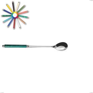 Arcadia Drink Spoon, 18/10 AISI 304 Polished Stainless Steel with Acrylic Handle and Double Ring, Length 207 mm