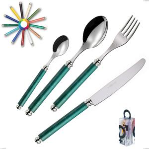 You&Me 24-piece Cutlery Set Arcadia, 18/10 AISI 304 Polished Stainless Steel with Acrylic Handle and Double Ring