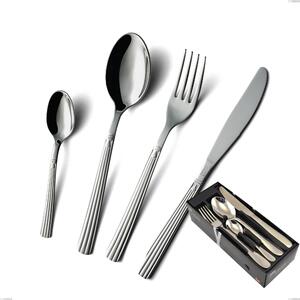 Space-Saving 24-Piece cutlery set Bavaria Economy Knife Set, Polished Stainless Steel (Aisi 304) Classic Style