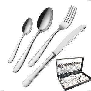 51-Piece Beta Cutlery Set in Canteen Box, 18.10 (AISI304), 4mm Thickness, Mirror Polished Stainless Finish