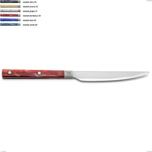 Boheme table knife, Stainless Steel (Aisi 304) with classic pattern engraved collar and silver finish, length 236 mm