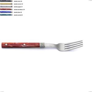 Boheme Table Fork, Stainless Steel (Aisi 304) with Engraved Ring Featuring Classic Decoration and Silver Finish, Length 212 mm