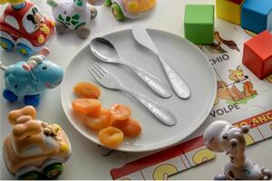 Birillo Stainless Steel 18/0 Children's Cutlery Set - The Little Prince + OVER 18 MONTHS with polished stainless finish in branded box