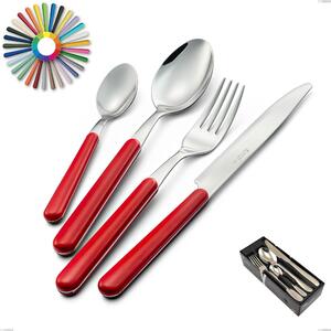 Brio 24-piece cutlery set in space-saving packaging, Stainless steel 18.c (AISI 430), ABS handles