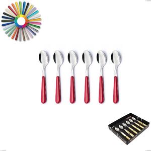 Showcase Box 6 Pieces Brio Moka Spoon, Stainless Steel 18.c (AISI 430), ABS Handles