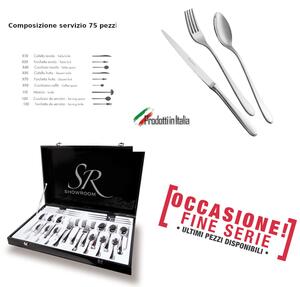 75-Piece MONICA Cutlery Set in Mirror-Polished 18/10 Stainless Steel Forged in Case, Gift Packaging