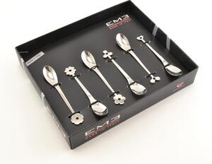 Espresso Spoon and Moka Cadeau in 18.10 AISI430 Stainless Steel 112 mm in Black Gift Box with Screen Printing EME