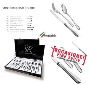 75-Piece NACRE Cutlery Set in 18/10 Mirror Polished Stainless Steel, Forged, with Gift Box