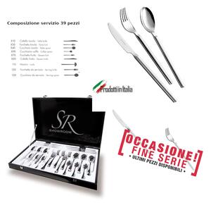 MIZAR 39-Piece Cutlery Set in 18/10 Stainless Steel Mirror-Polished Forged
