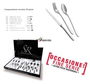MONICA 39 Piece Cutlery Set, 18/10 Stainless Steel (Aisi 304), 3 mm Thickness in Gift Box