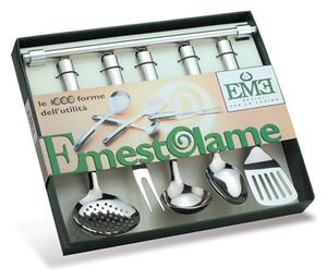 Club Mestoli 5-piece 18/10 Stainless Steel Kitchen Utensils Set with Wall Hanger from the Club Mestoli Collection