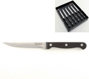 Rodeo Steak Knives Set of 6, Made of 18/10 Stainless Steel, 215 mm Satin Finish, in Gift Packaging