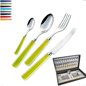 Candy EME 49 Piece Cutlery Set in Canteen Box, Polished 18/10 AISI 304 Stainless Steel with Acrylic Handle