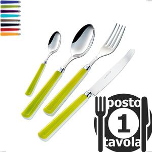 Candy Eme 1 Place Setting Cutlery Pack, Polished 18/10 AISI 304 Stainless Steel with Acrylic Handle