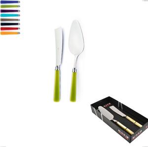 Showcase Set 2 Pieces, Serving Spoon and Cake Knife Candy Eme, Polished 18/10 AISI 304 Stainless Steel with Acrylic Handle