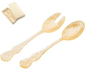 CHIC Ivory Pearl Methacrylate Salad Cutlery Pair 182 mm in Favour Packaging