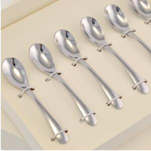 Polished 18/10 Stainless Steel 2mm Thick Espresso Spoon and Moka HOTEL in Bomboniera Packaging named bomboniere eme