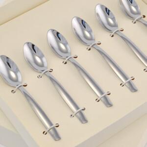 Polished 18/C Stainless Steel 2mm Thick Espresso Spoon and SHARK Moka in Bomboniera Packaging named bomboniere eme