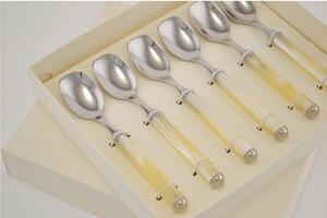 Six-piece Gelato Spoon Set pearl line collection in Favour Packaging bomboniere eme