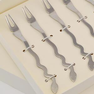 Temptation 6-piece Mollusc Forks in Polished 18/10 Stainless Steel 2 mm Thickness in Favour Packaging