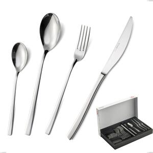 Celine 30-piece cutlery set in panoramic packaging, polished Aisi 304 stainless steel, 4.5 mm thickness