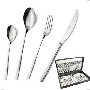 Celine 49-piece cutlery set in canteen box, polished Aisi 304 stainless steel, 4.5 mm thickness