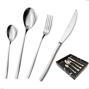 Celine 24 Piece Cutlery Set in Showcase Packaging, Polished AISI 304 Stainless Steel, 4.5 mm Thickness