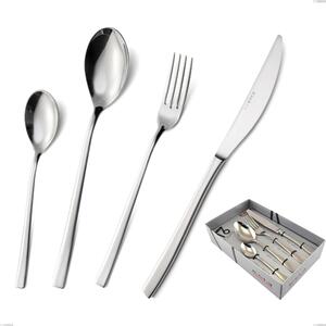 Celine 16-Piece Cutlery Set in Display Case, Polished AISI 304 Stainless Steel, 4.5 mm Thickness