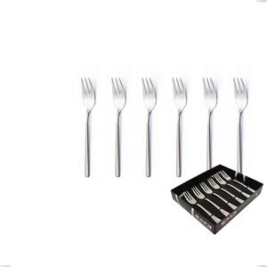 Set of 6 Celtika Sandblasted Dessert Forks in Display Box, Stainless Steel 18.10 (AISI304), Thickness 5.00