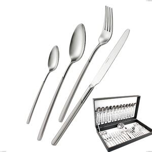 Celtika Sandblasted 51 pieces cutlery set in canteen box, Stainless Steel 18.10 (AISI304), thickness 5.00
