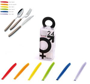 Assorted Colourful Cutlery Set in 6 Chrome Colours, 24 Pieces of 18c Steel in YOU And Me Packaging, Name: Cromo