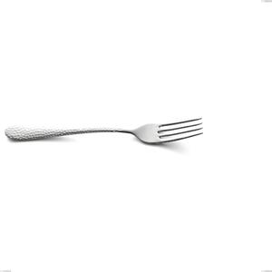 Cortina Table Fork, Stainless Steel (Aisi 304) Polished Hammered Steel, Length 214 mm