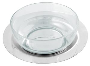 Round Salad Bowl with Steel Tray and 35 cm Crystal Bowl Convivio