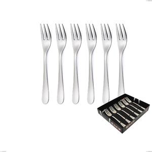 Charme Set of 6 Dessert Forks in Showcase Packaging, Polished 18/10 Stainless Steel (aisi 304), 2.5 mm Thickness