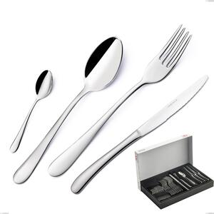 Charme 30 Piece Cutlery Set in Panoramic Packaging, Polished 18/10 Stainless Steel (aisi 304), 2.5 mm Thickness
